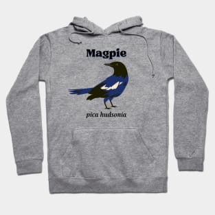 Magpie Bird Art with Scientific Name Hoodie